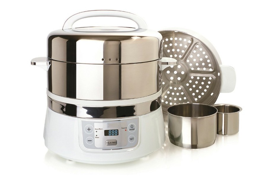 Kitchen & Entertaining Euro-Cuisine, Inc | 2-Tier Stainless Steel Electric Food Steamer