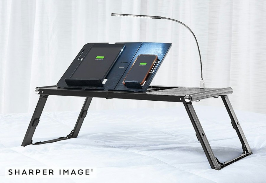 Gadgets Sharper Image | Laptop And Tablet Tray With Built-In Charger By Sharper Image