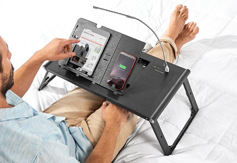 Gadgets Sharper Image | Laptop And Tablet Tray With Built-In Charger By Sharper Image