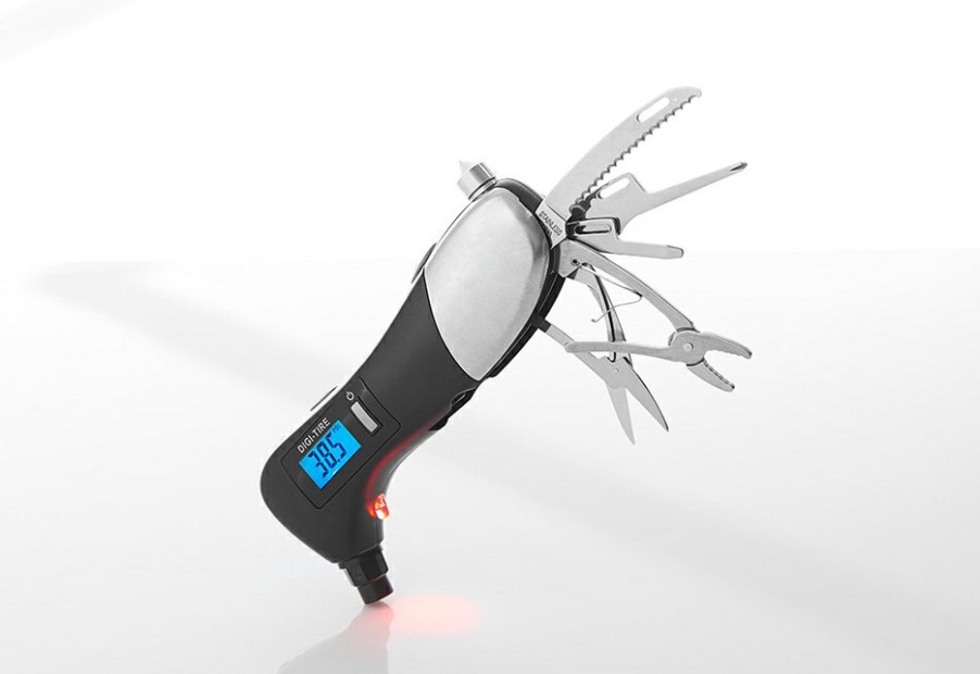 Gadgets Sharper Image | Car Emergency Tool With Digital Tire Gauge By Sharper Image