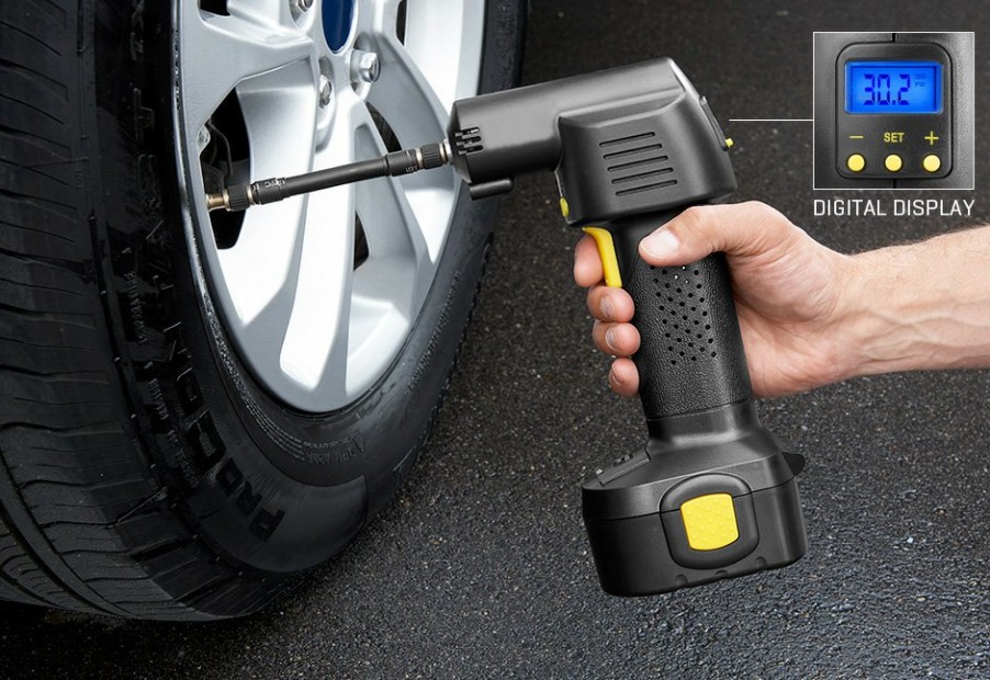 Gadgets Sharper Image | Cordless Auto Stop Tire Inflator By Sharper Image