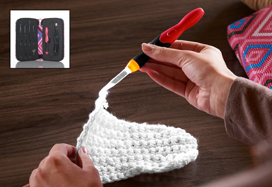 Home Teleshop Inc. | Led Crochet Hooks With Interchangeable Heads