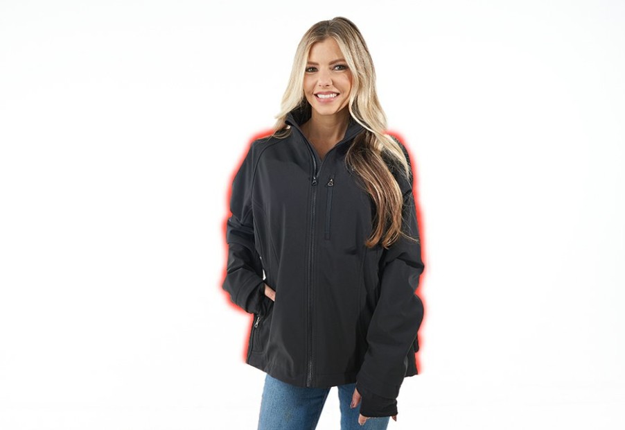 Heated Apparel Sharper Image | Women'S Rechargeable Heated Softshell Jacket By Sharper Image