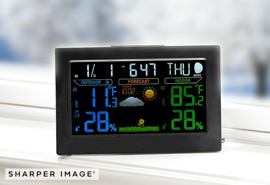 Man Cave Sharper Image | Color Weather Station By Sharper Image