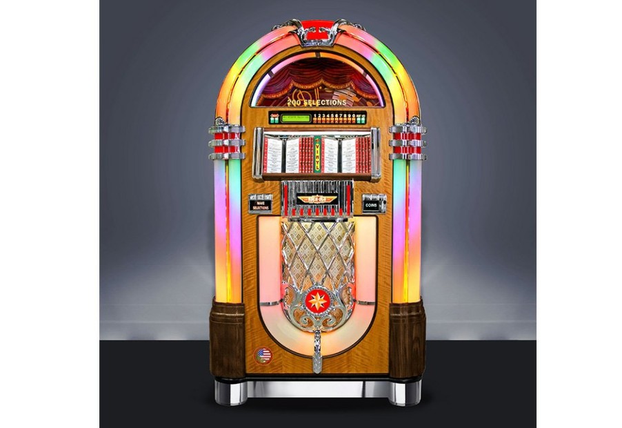 Man Cave ROCK-OLA MANUFACTURING, LLC | Rock-Ola Bubbler Vinyl Jukebox