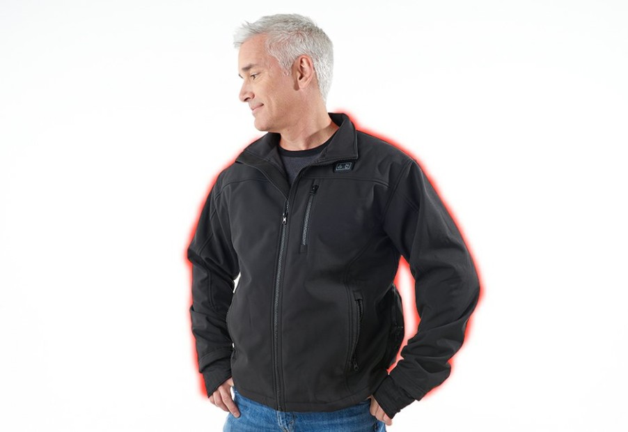 Heated Apparel Sharper Image | Men'S Rechargeable Heated Softshell Jacket By Sharper Image