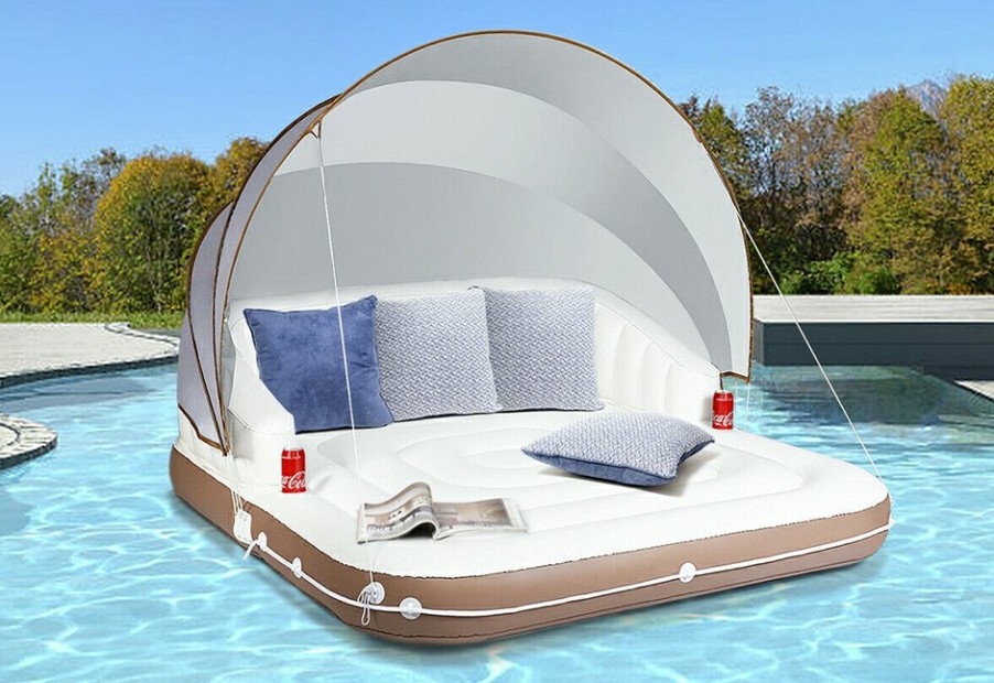 Outdoor Living GoPlus (Costway) | Floating Pool Lounge With Canopy