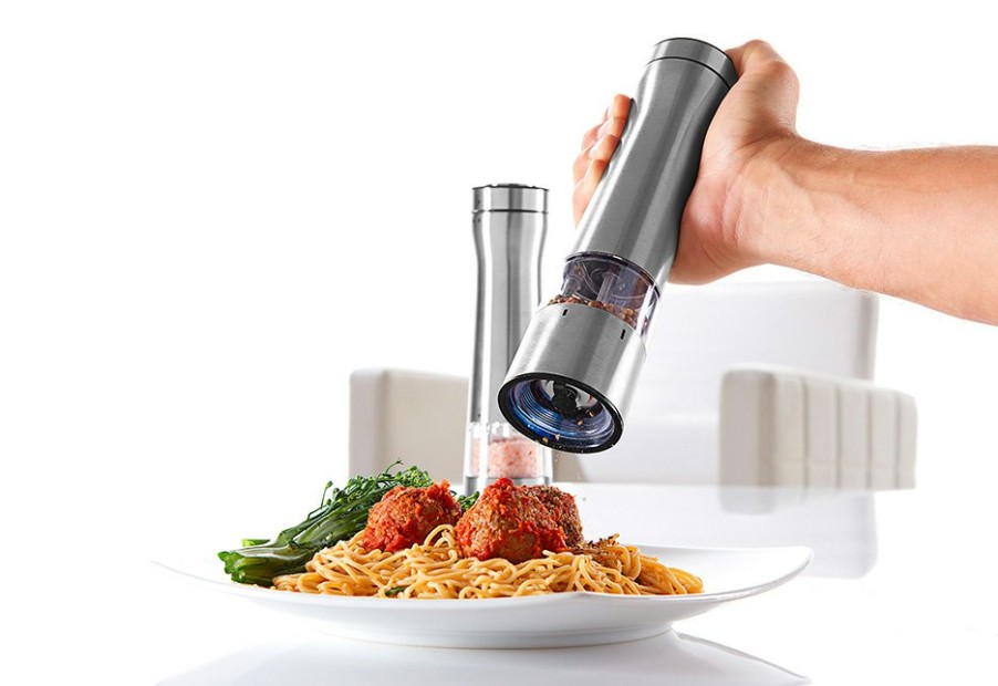 Kitchen & Entertaining Sharper Image | Illuminating Electric Salt And Pepper Mill Set By Sharper Image