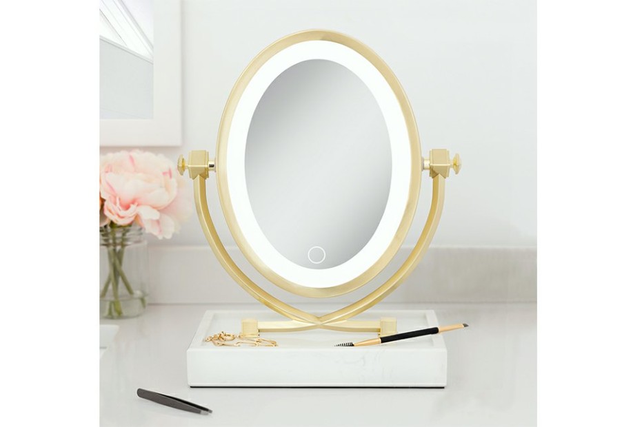 Home Zadro Inc | Lighted Oval Vanity Mirror With Marble Tray