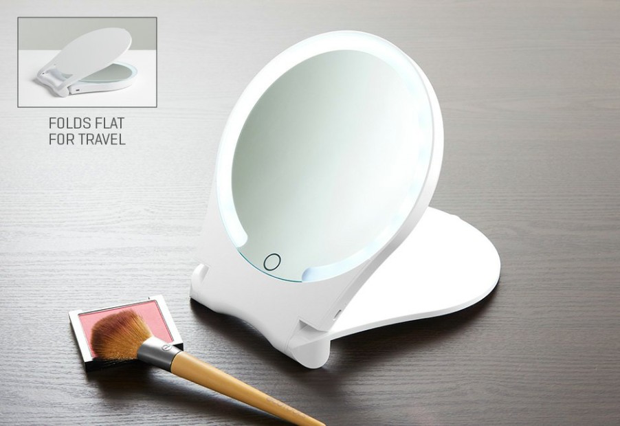 Travel & Auto Sharper Image | 10X Lighted Folding Travel Mirror By Sharper Image