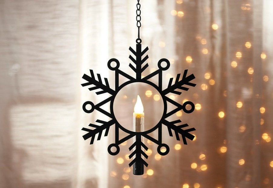 Home Xodus Innovations | Flameless Hanging Snowflake Candles (Set Of 4)