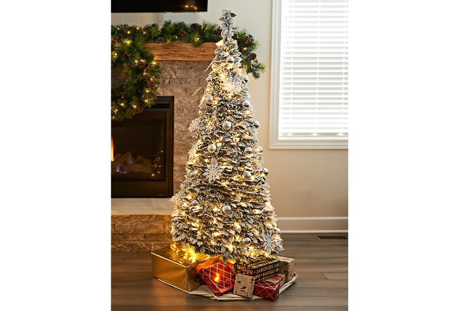 Home Camelot SI, LLC | Pop-Up 6 Ft. White Flocked Christmas Tree