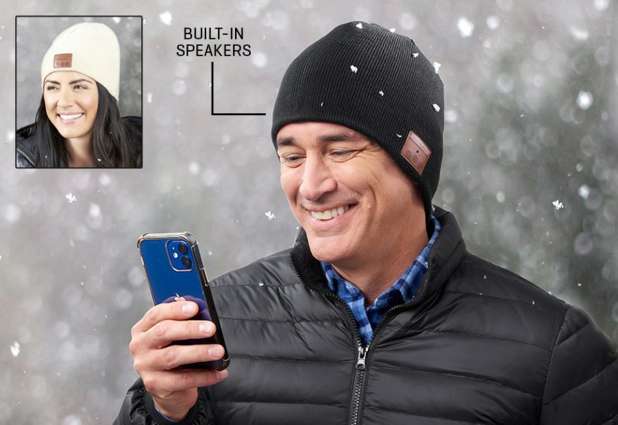 Gadgets Sharper Image | Smartphone Bluetooth Hat By Sharper Image