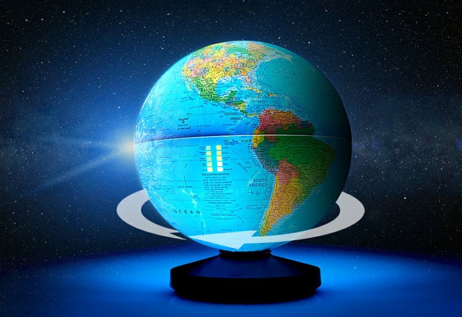 Man Cave Replogle Globes Partners, LLC. | Self-Rotating Illuminating Globe